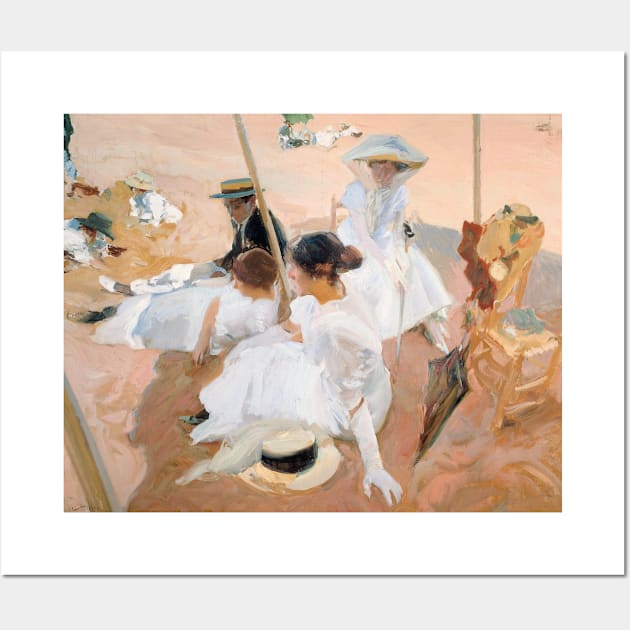 Under The Awning, On The Beach at Zarauz - Sorolla Wall Art by Bravuramedia